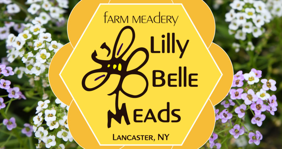 Lilly Belle Meads logo on field of flowers